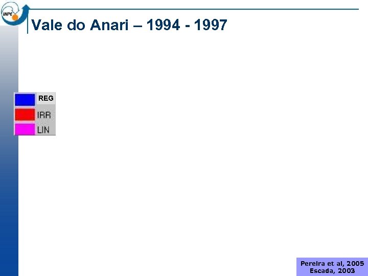 Vale do Anari – 1994 - 1997 REG Pereira et al, 2005 Escada, 2003