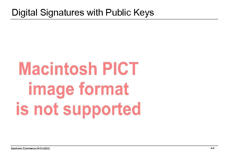 Digital Signatures with Public Keys Electronic Commerce (WS-02/03) 4 -4 