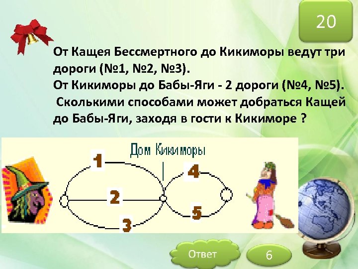 20 От Кащея Бессмертного до Кикиморы ведут три дороги (№ 1, № 2, №