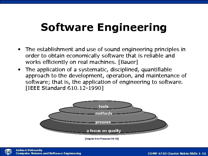 Software Engineering • The establishment and use of sound engineering principles in order to