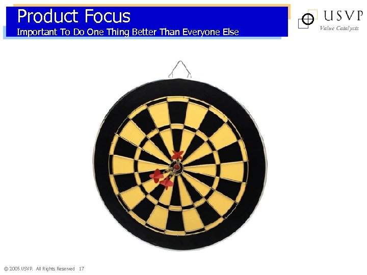 Product Focus Important To Do One Thing Better Than Everyone Else © 2005 USVP.