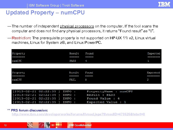 IBM Software Group | Tivoli Software Updated Property – num. CPU — The number