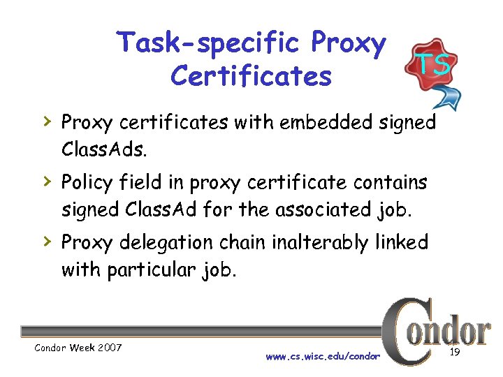 Task-specific Proxy TS Certificates › Proxy certificates with embedded signed Class. Ads. › Policy
