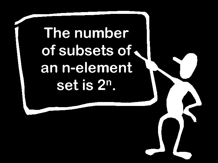 The number of subsets of an n-element n. set is 2 