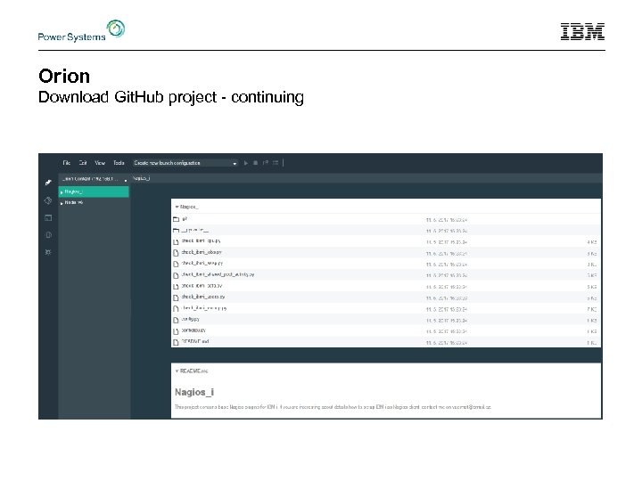 Orion Download Git. Hub project - continuing 