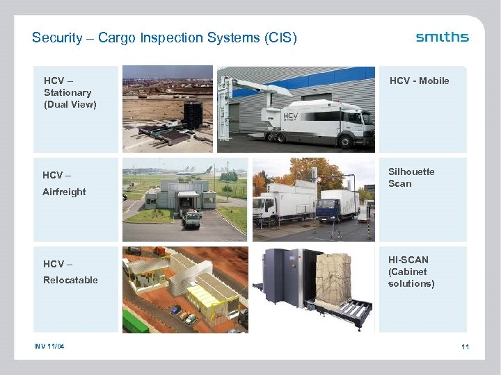 Security – Cargo Inspection Systems (CIS) HCV – Stationary (Dual View) HCV - Mobile