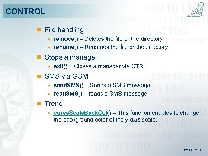 CONTROL n File handling » remove() – Deletes the file or the directory »
