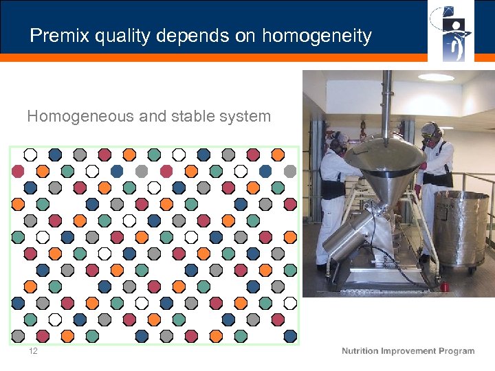 Premix quality depends on homogeneity Homogeneous and stable system 12 