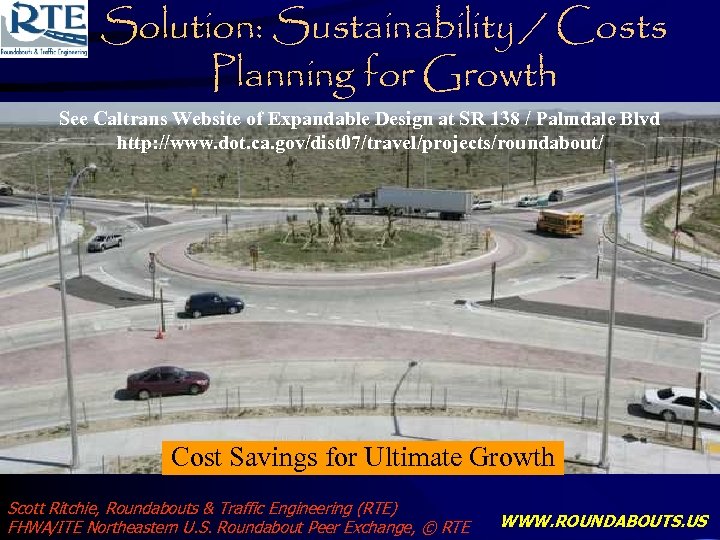 Solution: Sustainability / Costs Planning for Growth See Caltrans Website of Expandable Design at