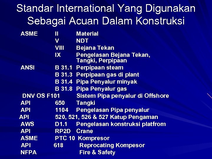 Standar International Yang Digunakan Sebagai Acuan Dalam Konstruksi ASME II V VIII IX Material