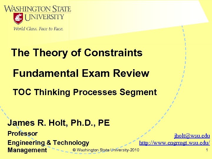 Disclaimer: The material in these slides were developed over time and represents Dr. Holt’s