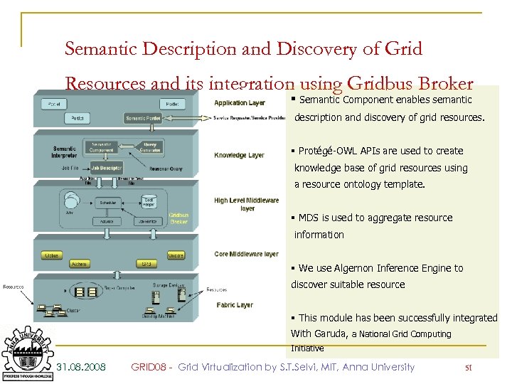 Semantic Description and Discovery of Grid Resources and its integration using Gridbus Broker §