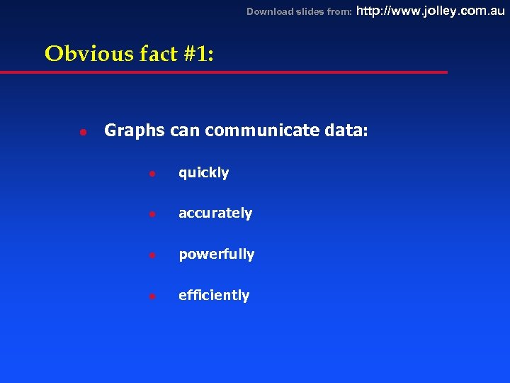 Download slides from: http: //www. jolley. com. au Obvious fact #1: l Graphs can