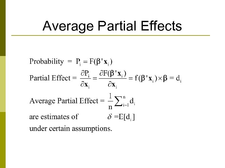 Average Partial Effects 