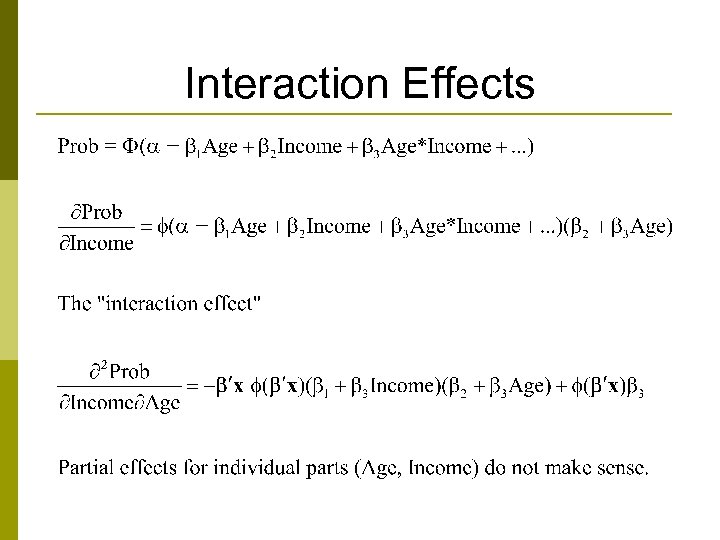 Interaction Effects 