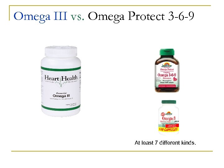 Omega III vs. Omega Protect 3 -6 -9 At least 7 different kinds. 