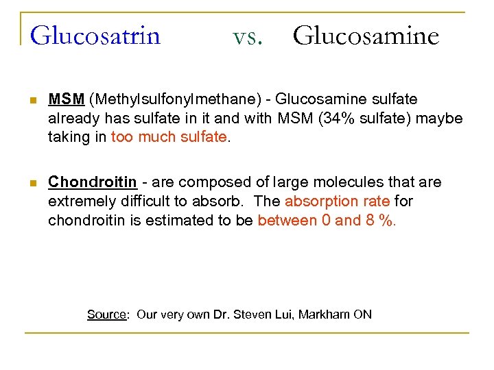 Glucosatrin vs. Glucosamine n MSM (Methylsulfonylmethane) - Glucosamine sulfate already has sulfate in it