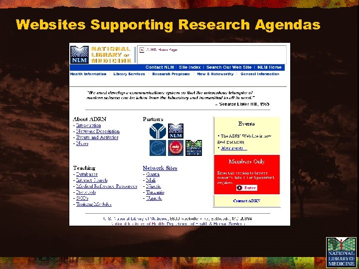 Websites Supporting Research Agendas 