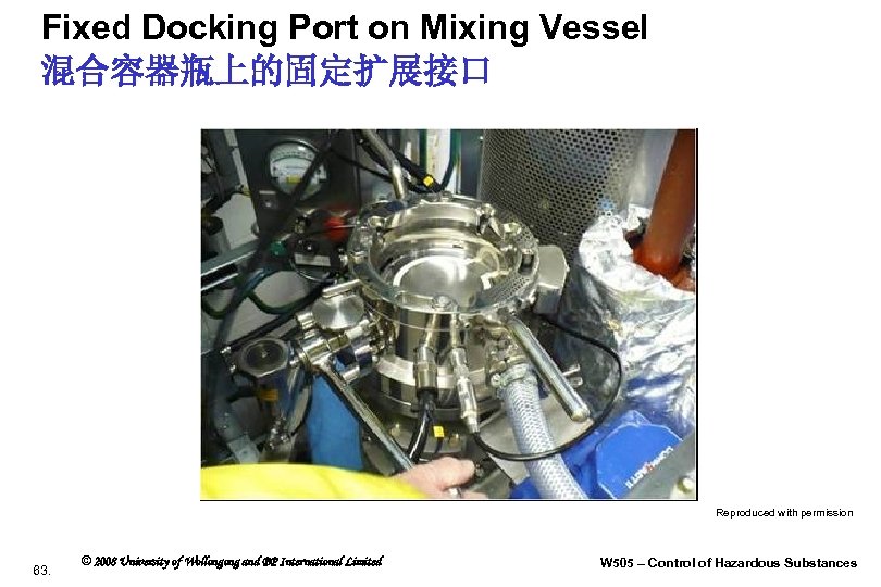 Fixed Docking Port on Mixing Vessel 混合容器瓶上的固定扩展接口 Reproduced with permission 63. © 2008 University