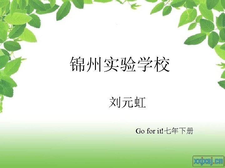 锦州实验学校 刘元虹 Go for it!七年下册 
