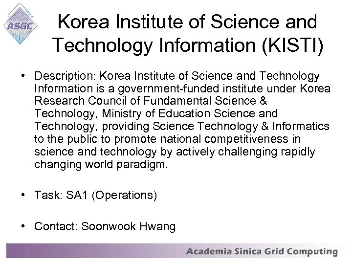 Korea Institute of Science and Technology Information (KISTI) • Description: Korea Institute of Science