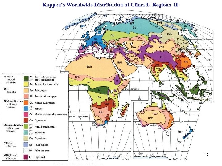 Koppen's Worldwide Distribution of Climatic Regions II 17 