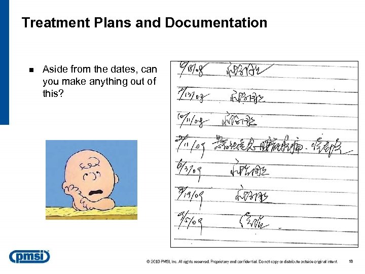 Treatment Plans and Documentation n Aside from the dates, can you make anything out