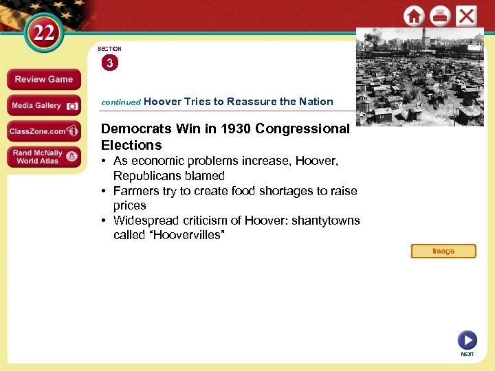 SECTION 3 continued Hoover Tries to Reassure the Nation Democrats Win in 1930 Congressional