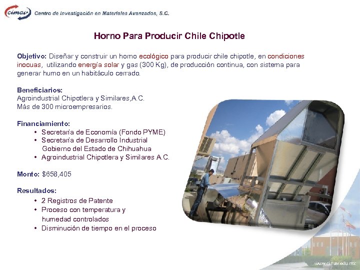 Horno Para Producir Chile Chipotle Objetivo: Diseñar y construir un horno ecológico para producir