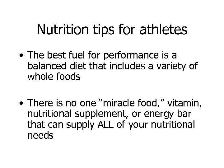 Nutrition tips for athletes • The best fuel for performance is a balanced diet