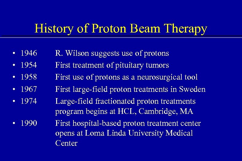 The Use Of High Energy Protons In Cancer Therapy