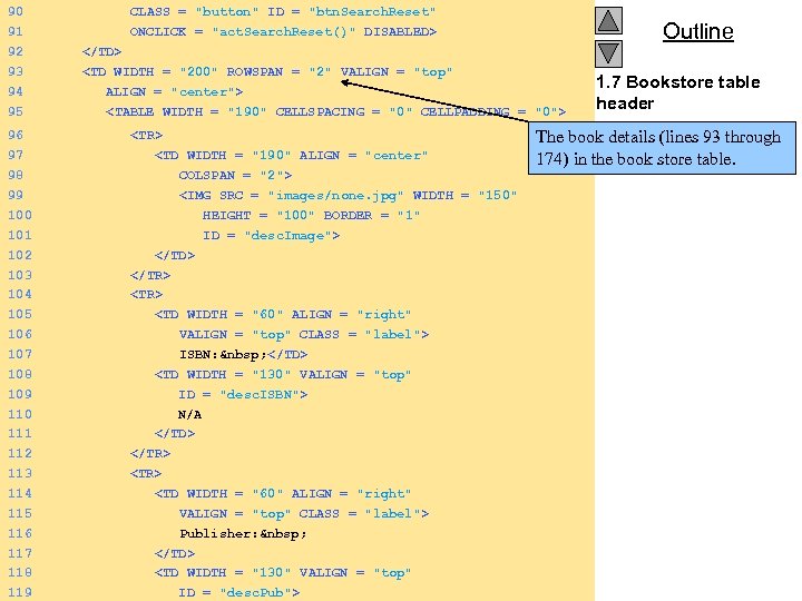 90 91 92 93 94 95 CLASS = "button" ID = "btn. Search. Reset"