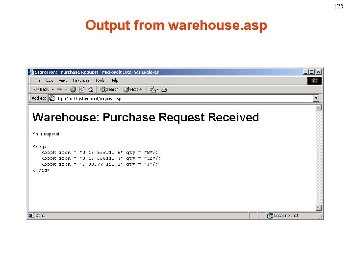 125 Output from warehouse. asp 