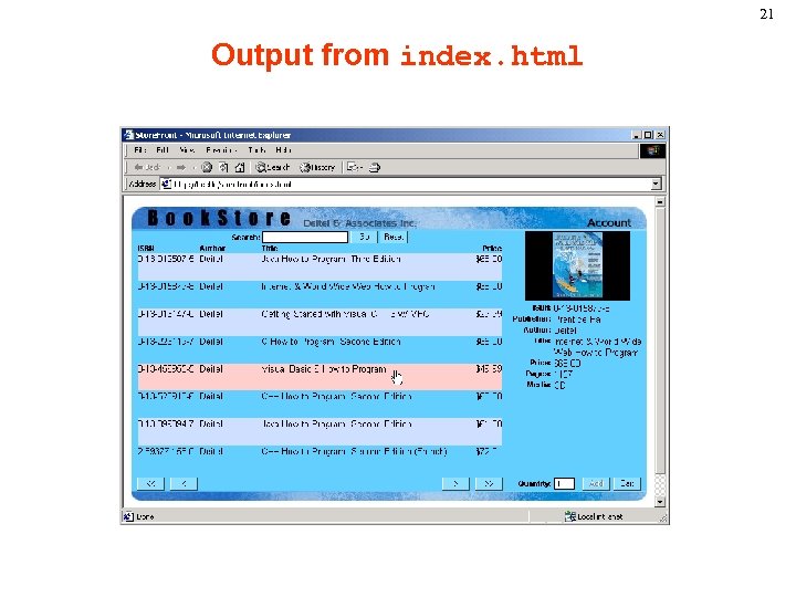 21 Output from index. html 