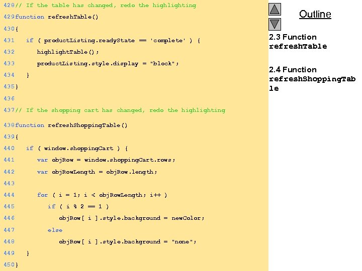 428 // If the table has changed, redo the highlighting 429 function refresh. Table()