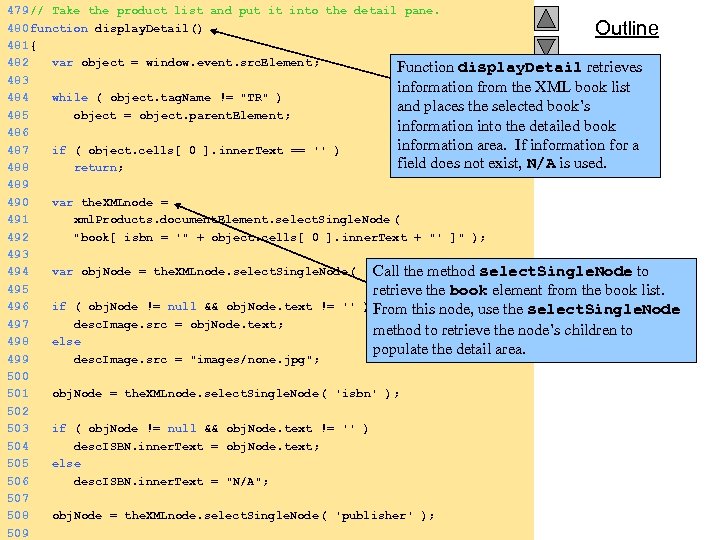 479 // Take the product list and put it into the detail pane. 480