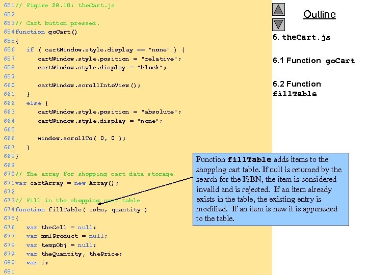 651 // Figure 28. 10: the. Cart. js 652 653 // Cart button pressed.