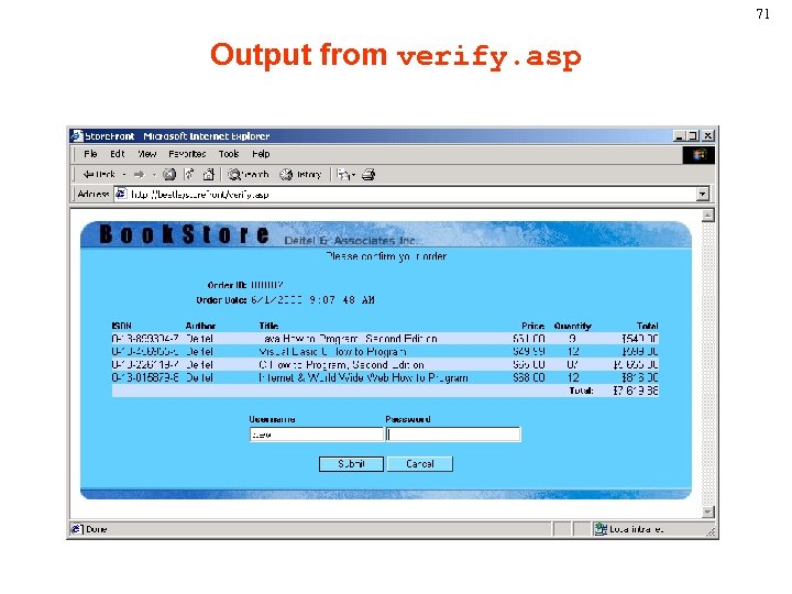 71 Output from verify. asp 