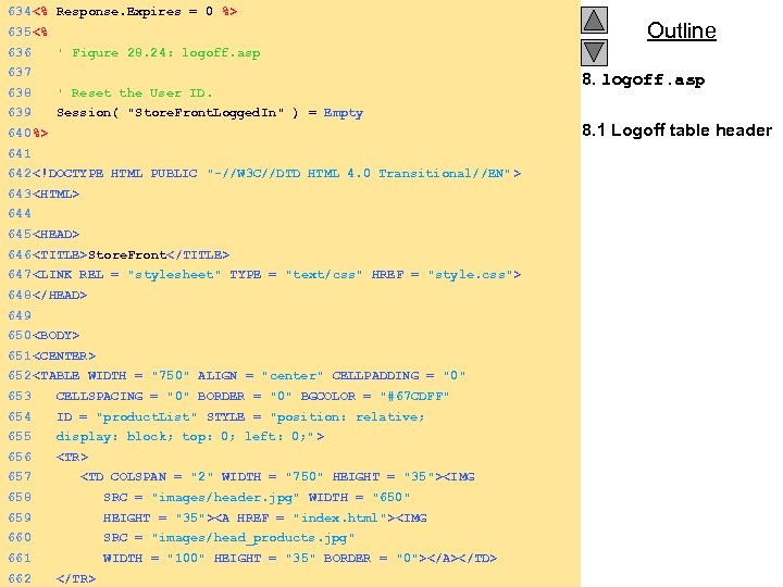 634 <% Response. Expires = 0 %> 635 <% 636 ' Figure 28. 24: