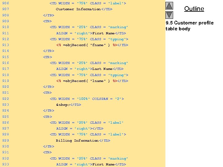 906 <TD WIDTH = "75%" CLASS = "label"> 907 Customer Information </TD> 908 </TR>