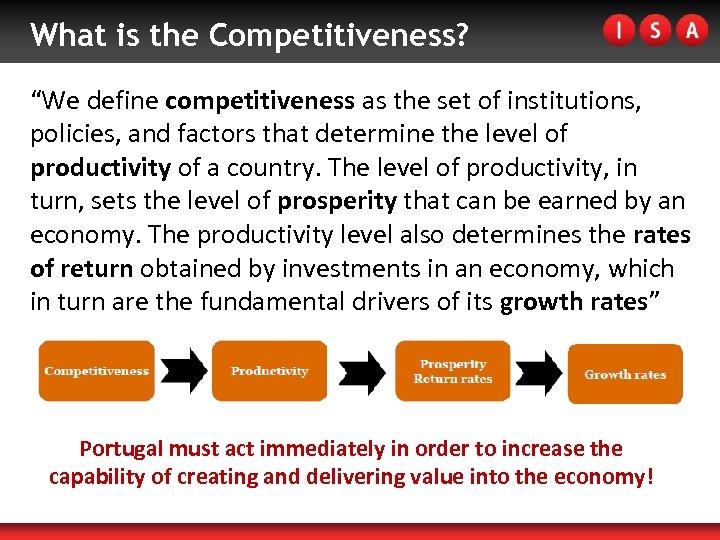 What is the Competitiveness? “We define competitiveness as the set of institutions, policies, and