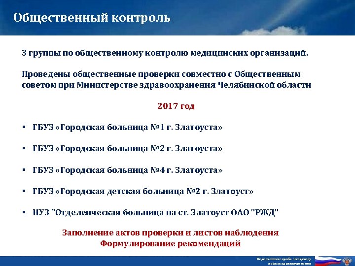 Общественный контроль 3 группы по общественному контролю медицинских организаций. Проведены общественные проверки совместно с