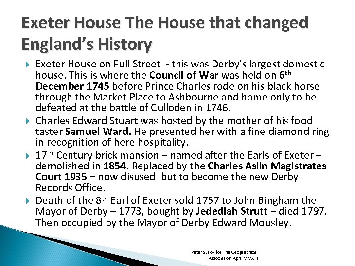 Exeter House The House that changed England’s History Exeter House on Full Street -
