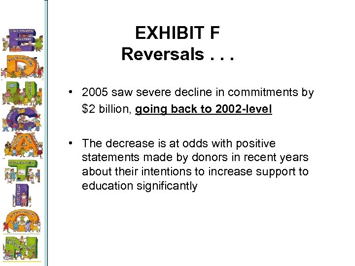 EXHIBIT F Reversals. . . • 2005 saw severe decline in commitments by $2