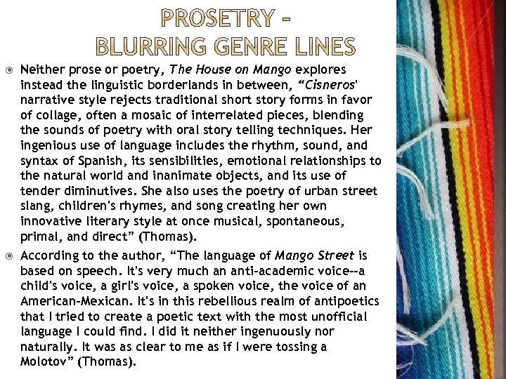  Neither prose or poetry, The House on Mango explores instead the linguistic borderlands