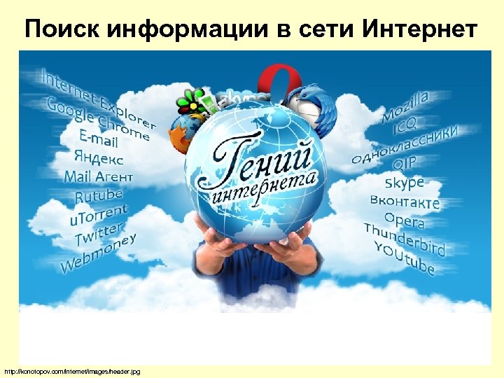 Поиск информации в сети Интернет 3 http: //konotopov. com/internet/images/header. jpg 