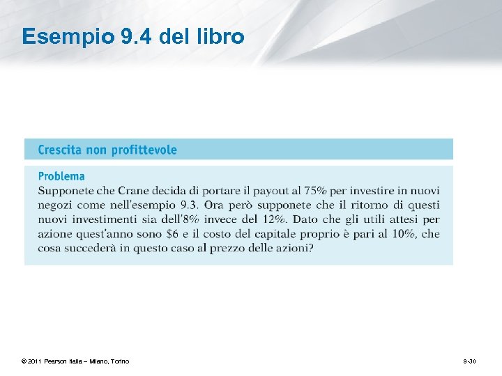 Esempio 9. 4 del libro © 2011 Pearson Italia – Milano, Torino 9 -30