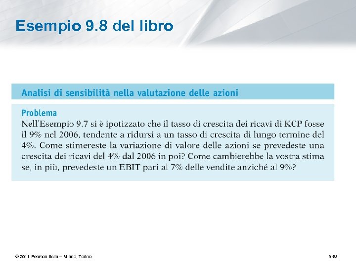 Esempio 9. 8 del libro © 2011 Pearson Italia – Milano, Torino 9 -53