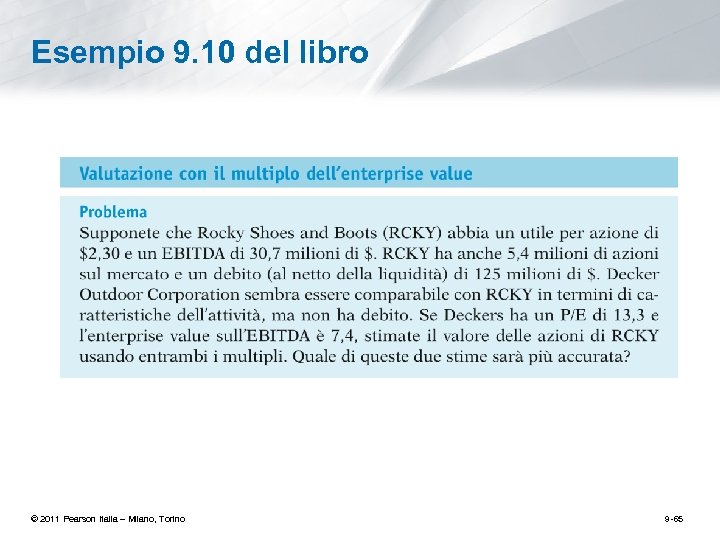 Esempio 9. 10 del libro © 2011 Pearson Italia – Milano, Torino 9 -65