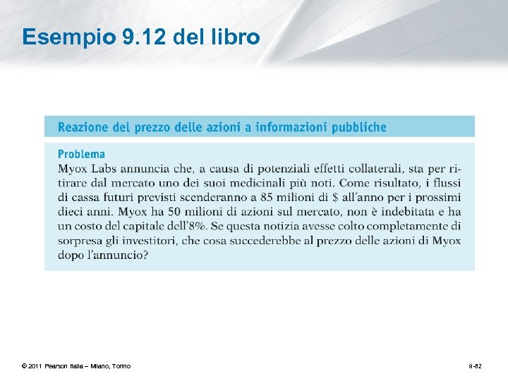 Esempio 9. 12 del libro © 2011 Pearson Italia – Milano, Torino 9 -82